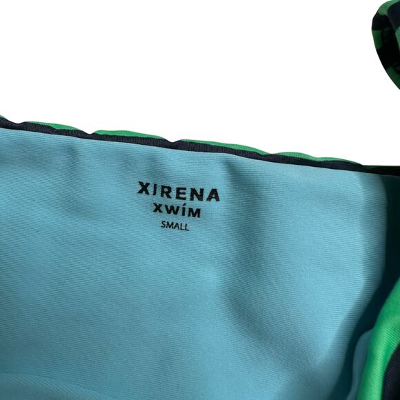 XIRENA Green Blue Striped Two Piece Bikini Swimsuit Women's Size S/M NWT - Picture 5 of 11